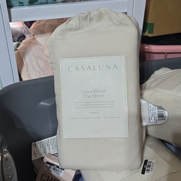 Linen Blend Flat Sheet-natural - Picture 3 of 3